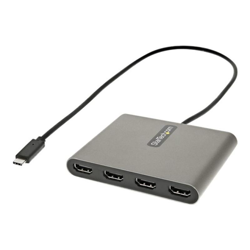 Adaptador usb tipo c a 4x hdmi startech 0.5m - macho - hembra - gris