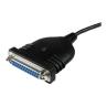 Cable db25 a usb tipo a startech 1.86m - hembra - macho - negro