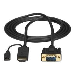 Cable hdmi - micro usb tipo b a vga startech 2m - macho - hembra - macho - negro