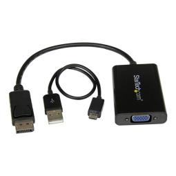 Adaptador displayport a vga startech 0.184m - macho - hembra - negro + cable micro usb tipo b a usb tipo a