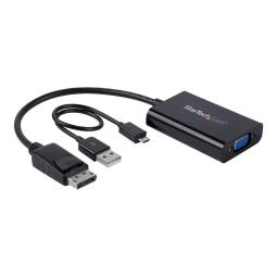 Adaptador displayport a vga startech 0.184m - macho - hembra - negro + cable micro usb tipo b a usb tipo a