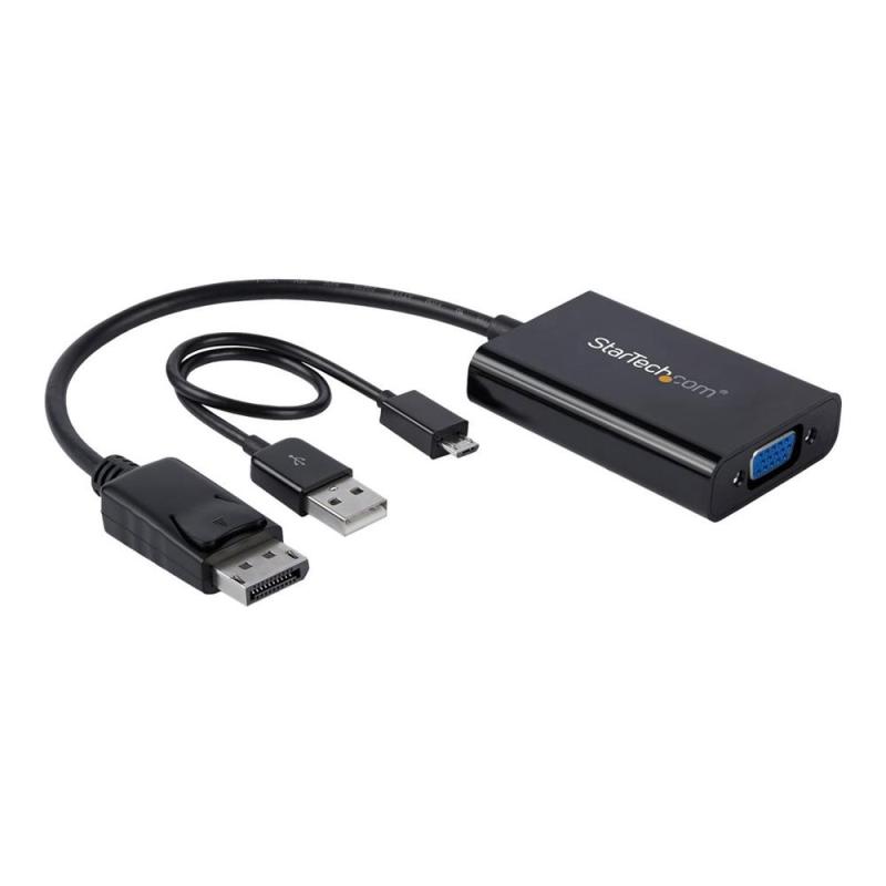 Adaptador displayport a vga startech 0.184m - macho - hembra - negro + cable micro usb tipo b a usb tipo a