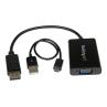 Adaptador displayport a vga startech 0.184m - macho - hembra - negro + cable micro usb tipo b a usb tipo a