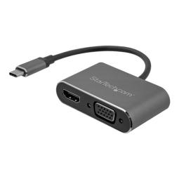 Adaptador usb tipo c a vga - hdmi startech - macho - hembra - gris