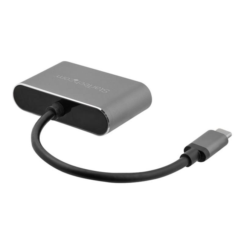Adaptador usb tipo c a vga - hdmi startech - macho - hembra - gris