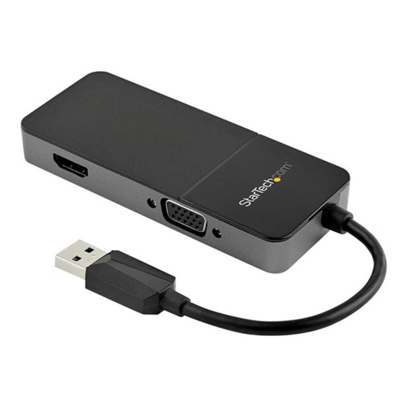 Adaptador usb tipo a a hdmi - vga startech - macho - hembra - negro - plata