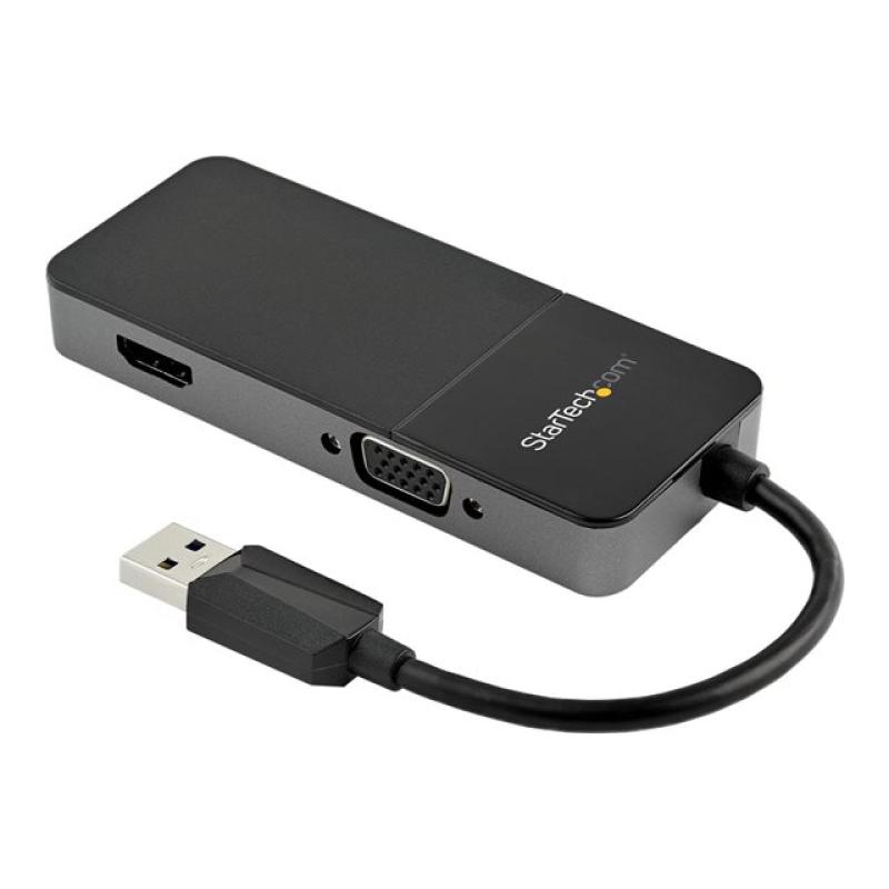 Adaptador usb tipo a a hdmi - vga startech - macho - hembra - negro - plata