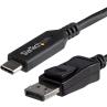 Cable usb tipo c a displayport startech 1.8m - macho - macho - negro