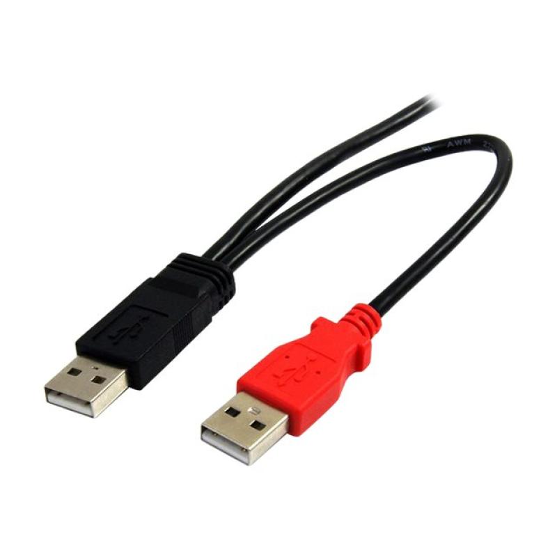 Cable mini usb tipo b a 2x usb tipo a startech 1.8m - macho - macho - negro