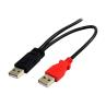 Cable mini usb tipo b a 2x usb tipo a startech 1.8m - macho - macho - negro