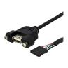 Cable usb 4 clavijas a usb 5 pines statech 0.3m - hembra - hembra - negro