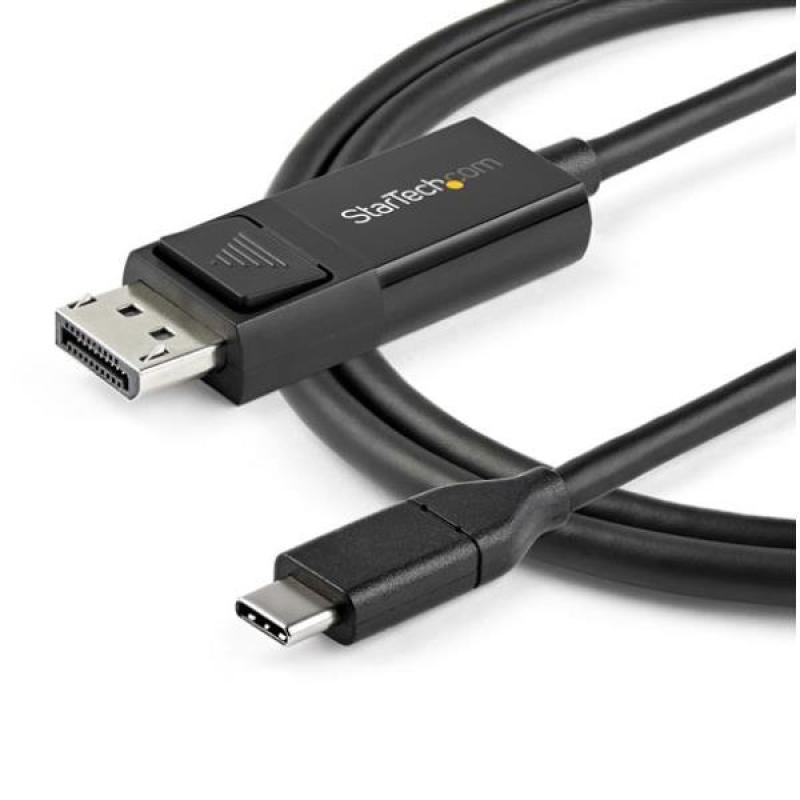 Cable usb tipo c a displayport 2m - macho - macho - negro