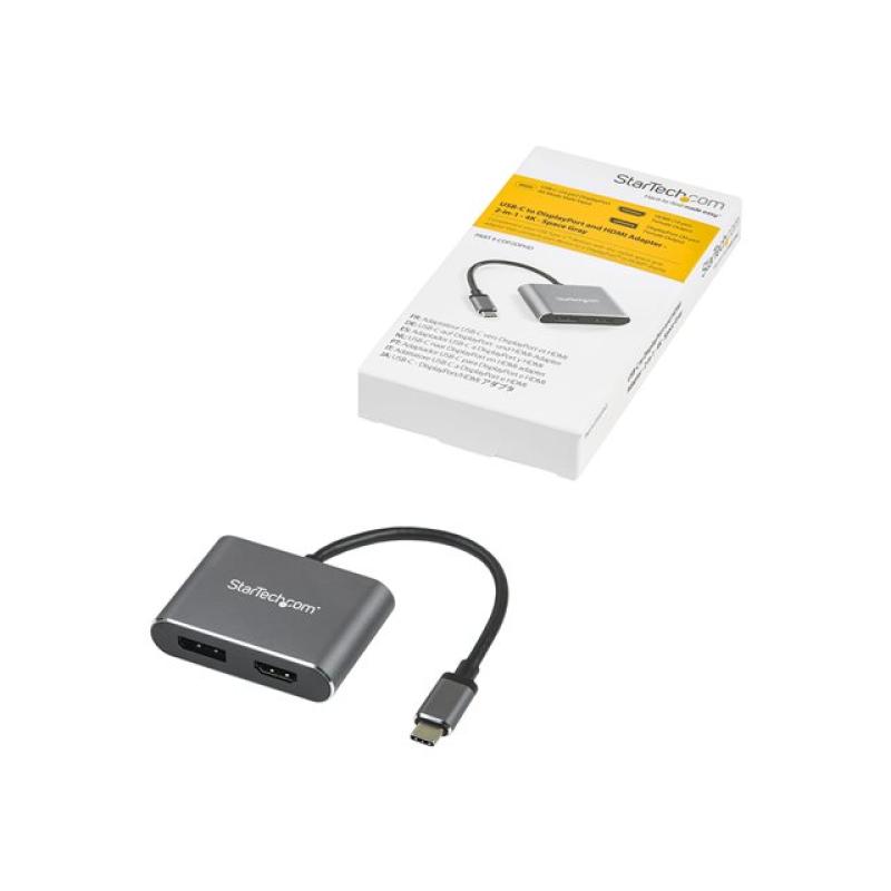 Adaptador usb tipo c a hdmi - displayport startech 0.205m - macho - hembra - gris