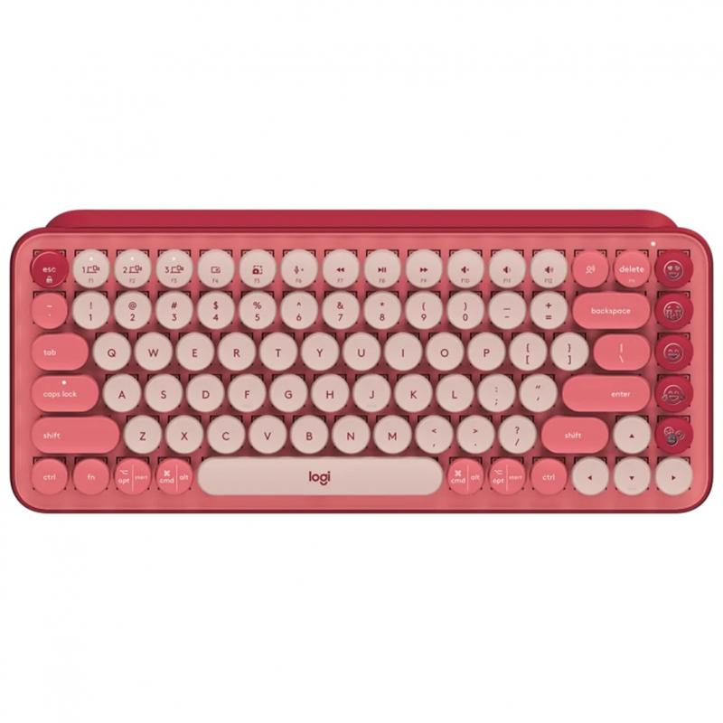 Teclado logitech pop keys heartbreaker rosa wireless inalambrico - Imagen 1