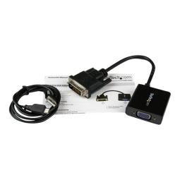 Adaptador dvi - d a vga startech macho - hembra - negro + cable micro usb tipo b a usb tipo a
