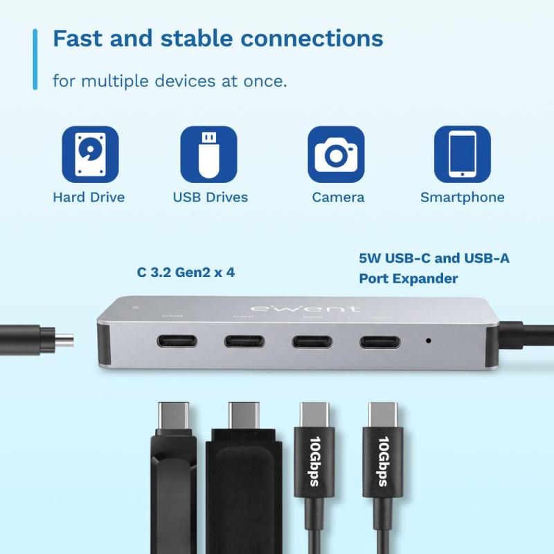 Docking station ewent ew1151 usb tipo c - usb 3.2 5 en 1