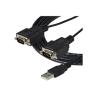 Cable 2x db9 a usb tipo a startech 1.8m - macho - macho - negro