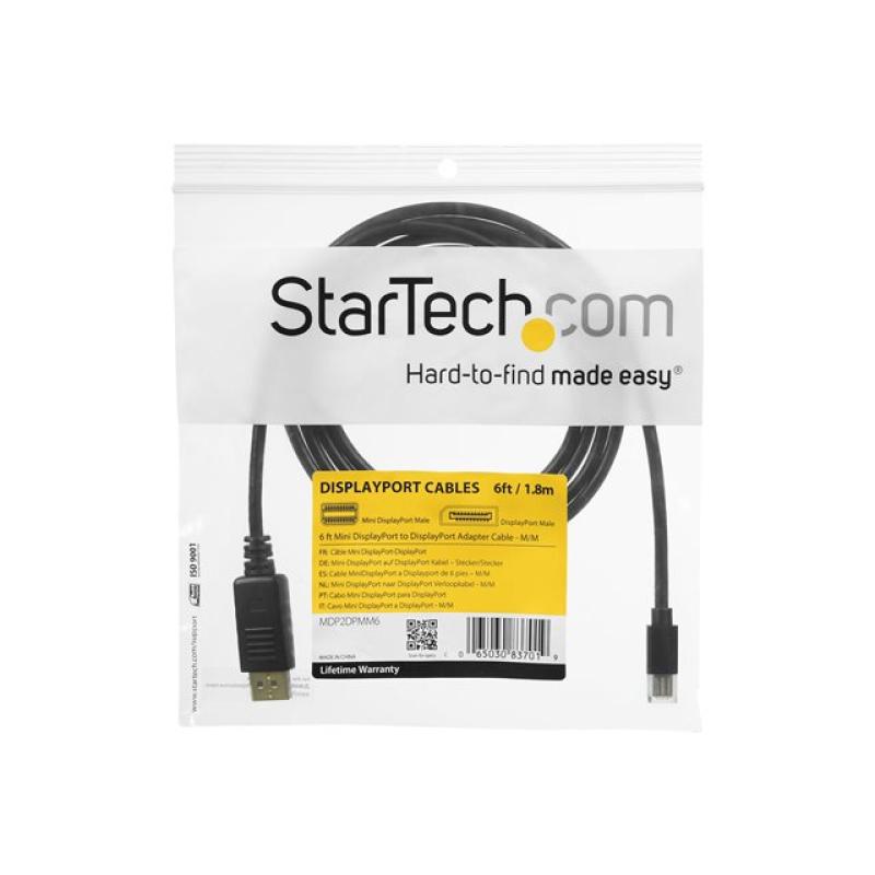 Cable displayport a mini dp 3m - macho - macho - negro