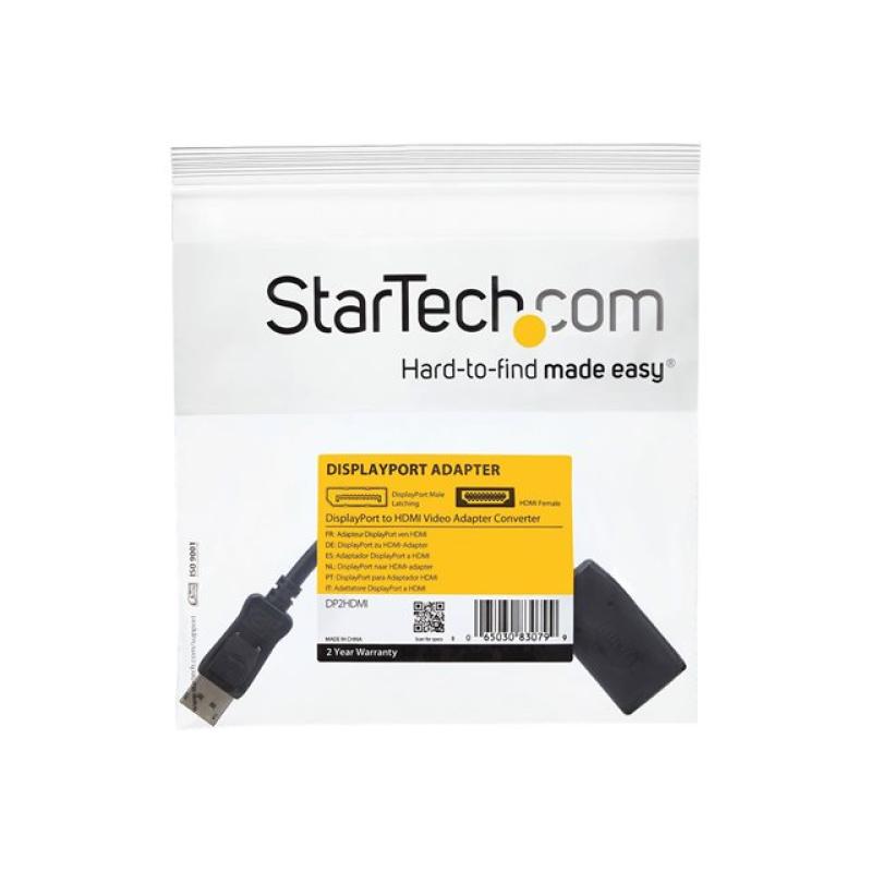 Adaptador displayport a hdmi startech 0.24m - macho - hembra - negro