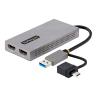 Adaptador usb 3.0 - usb tipo c a 2x hdmi startech macho - hembra - gris