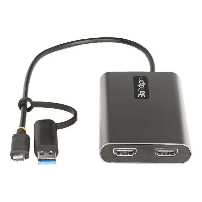 Adaptador usb tipo c - usb tipo a a 2x hdmi startech 0.3m - macho - hembra - gris