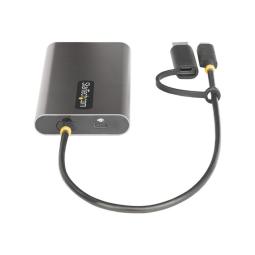 Adaptador usb tipo c - usb tipo a a 2x hdmi startech 0.3m - macho - hembra - gris