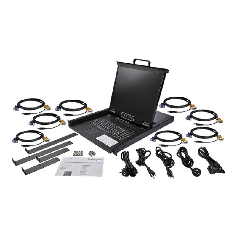 Consola kvm startech de montaje en rack de servidores 19 pulgadas
