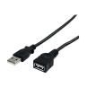 Cable usb 2.0 startech 3m - macho - hembra - negro