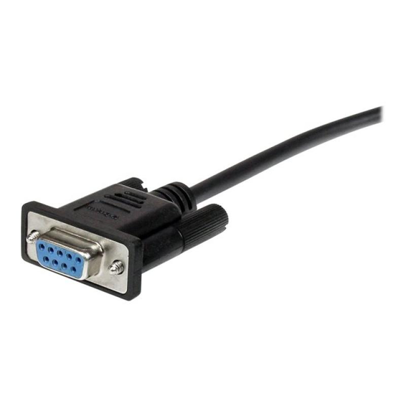 Cable db9 startech 0.5m - macho - hembra - negro