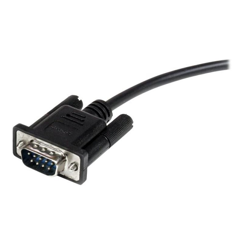 Cable db9 startech 0.5m - macho - hembra - negro