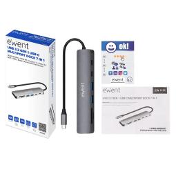 Docking station ewent ew1152 usb tipo c 7 en 1