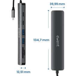 Docking station ewent ew1152 usb tipo c 7 en 1