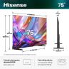 Tv hisense 75 pulgadas qled 4k uhd - 75e7s - smart tv