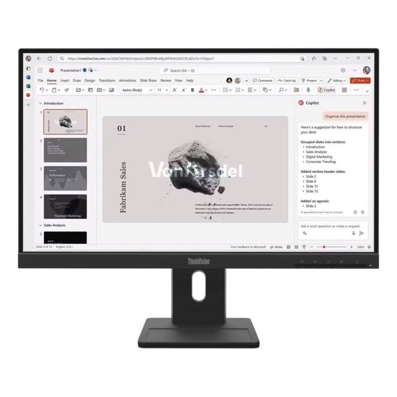 Monitor led 21.5 pulgadas lenovo thinkvision e22 - 40 ips - fhd - dp - hdmi - 100hz - 4ms - vesa 100x100
