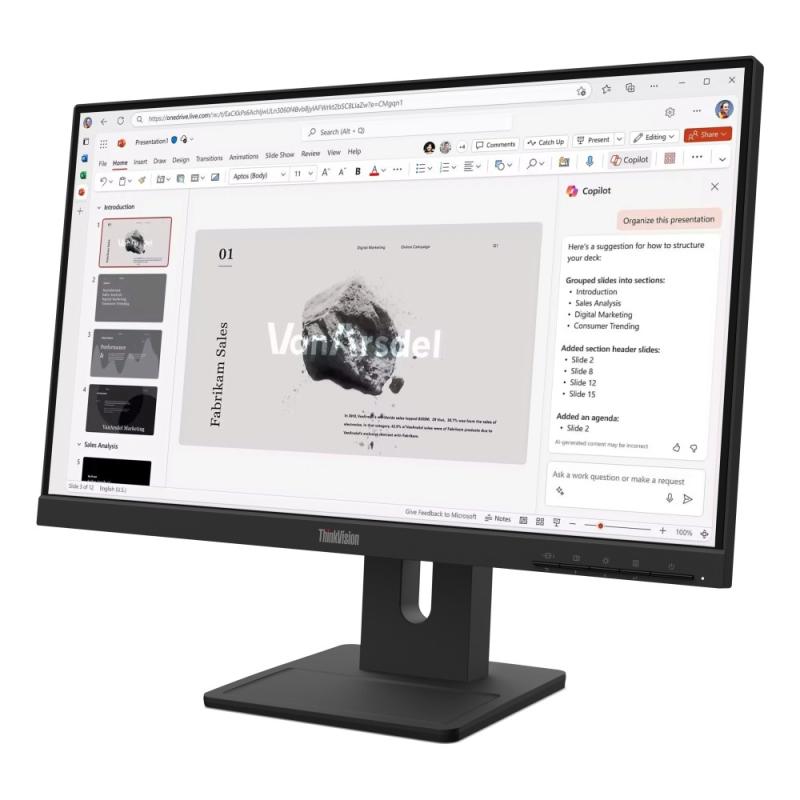 Monitor led 21.5 pulgadas lenovo thinkvision e22 - 40 ips - fhd - dp - hdmi - 100hz - 4ms - vesa 100x100