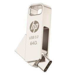 Memoria usb 3.2 - usb tipo c hp 64gb x206c - a otg metal
