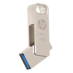 Memoria usb 3.2 - usb tipo c hp 64gb x206c - a otg metal