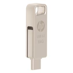 Memoria usb 3.2 - usb tipo c hp 64gb x206c - a otg metal
