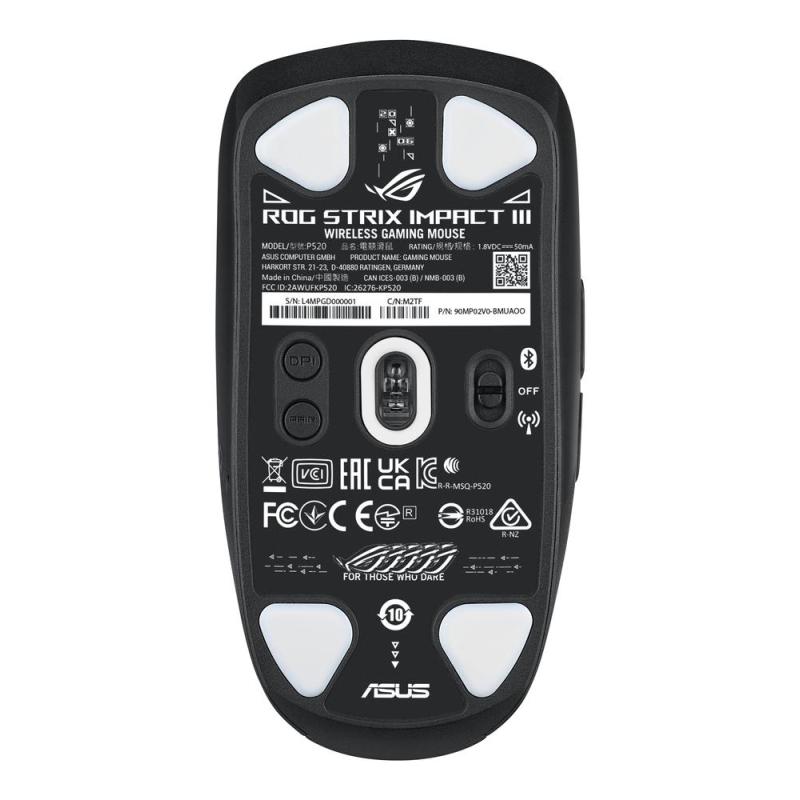 Raton inalambrico gaming asus rog strix impact iii negro
