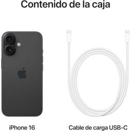 Telefono movil smartphone apple iphone 16 5g - 128gb - 6.1 pulgadas negro acondicionado