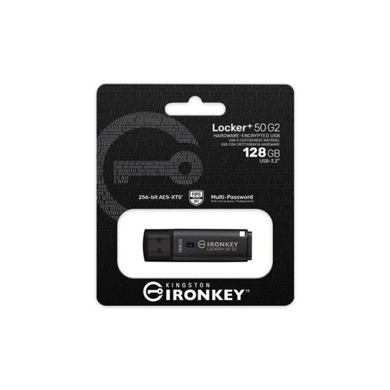 Memoria usb 3.2 kingston 128gb ironkey locker+50 g2