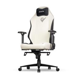 Silla gaming phoenix monarch remaster cuero napa negra y blanca talla r