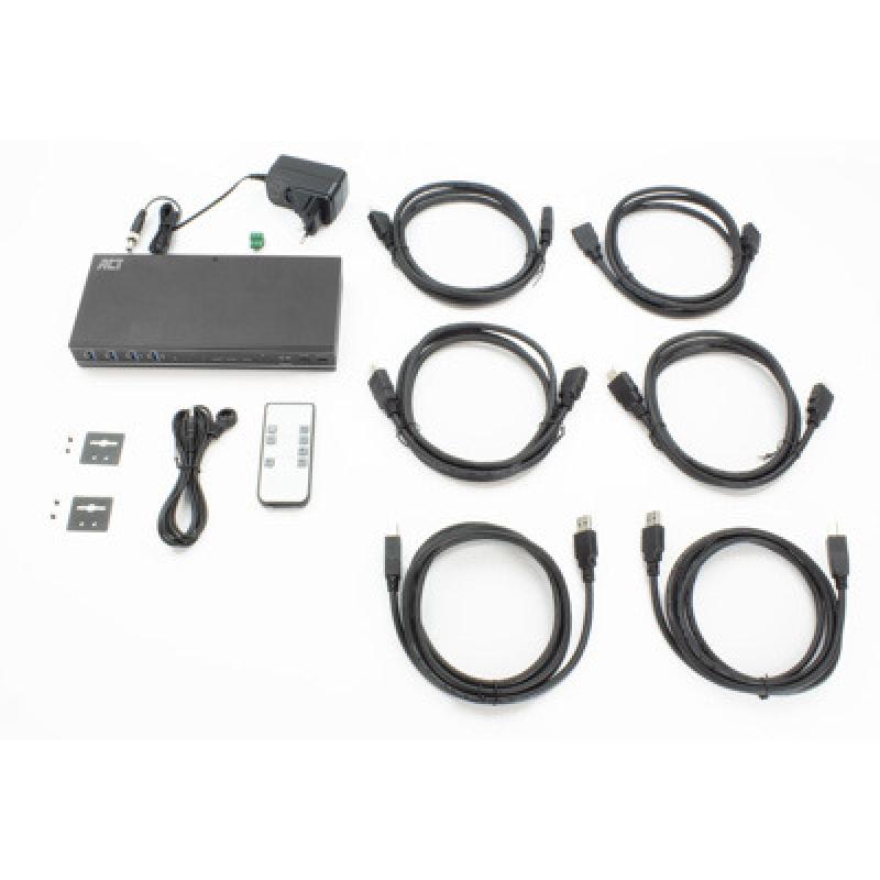 Conmutador kvm act connectivity 2 puertos usb 3.2 - hdmi - dual 4k - 2pc