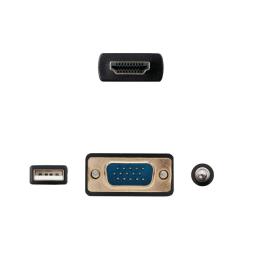 Cable conversor nanocable hdmi a vga+audio+usb - 1.8 m - negro