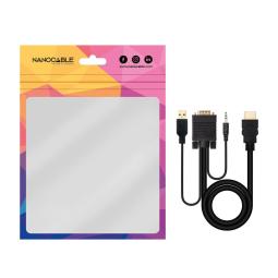 Cable conversor nanocable hdmi a vga+audio+usb - 1.8 m - negro