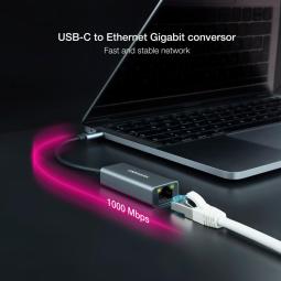 Adaptador nanocable conversor usb - c ethernet gigabit