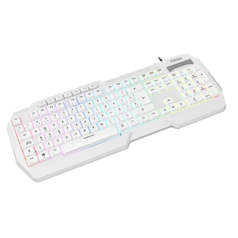 Kit gaming krom kenta pc 4 en 1 rgb blanco