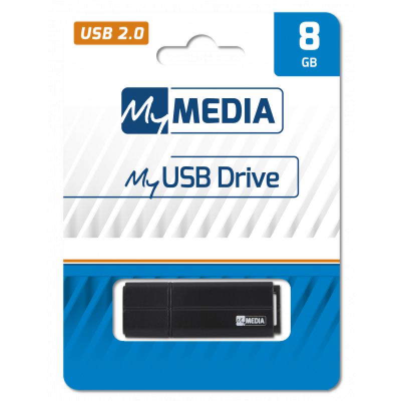 Memoria usb 2.0 mymedia by verbatim myusb drive 8gb negro