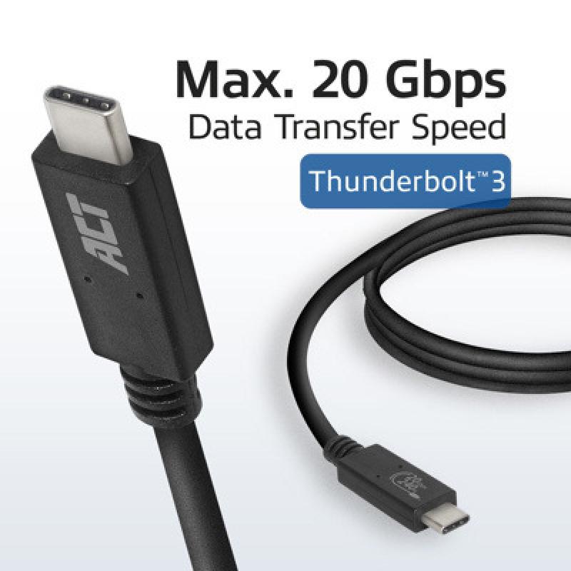 Cable usb - c act connectivity carga 240w mas datos 20 gbps 1.m certificado usb - if
