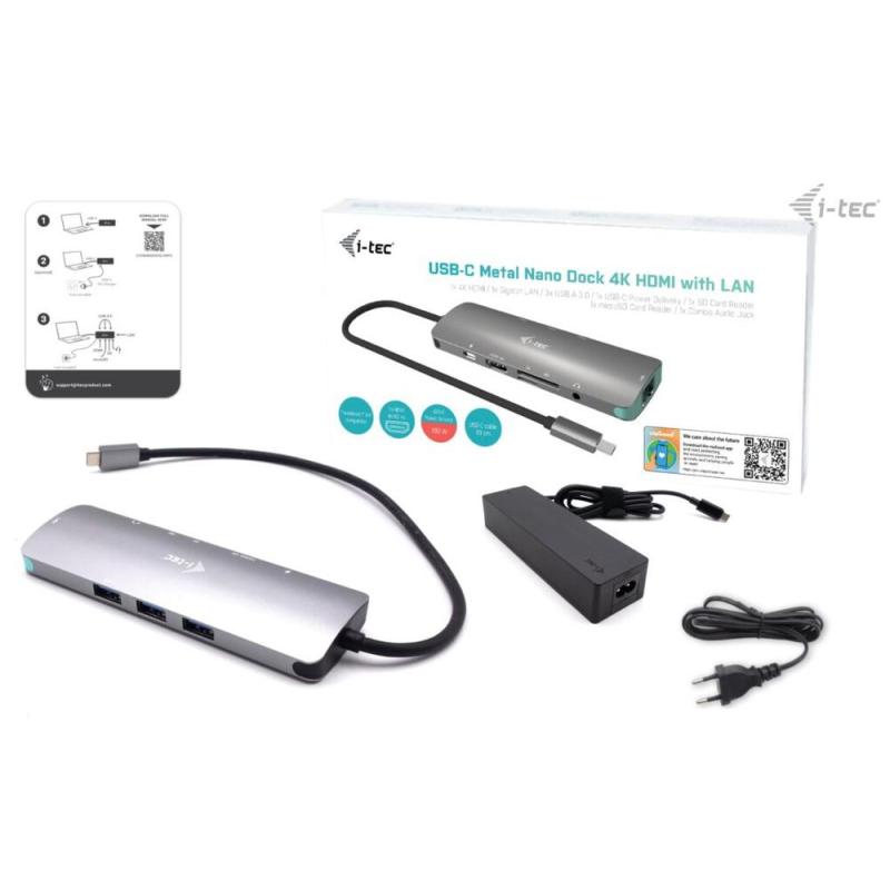 Docking station i - tec usb tipo c 9 en 1 + cargador 100w